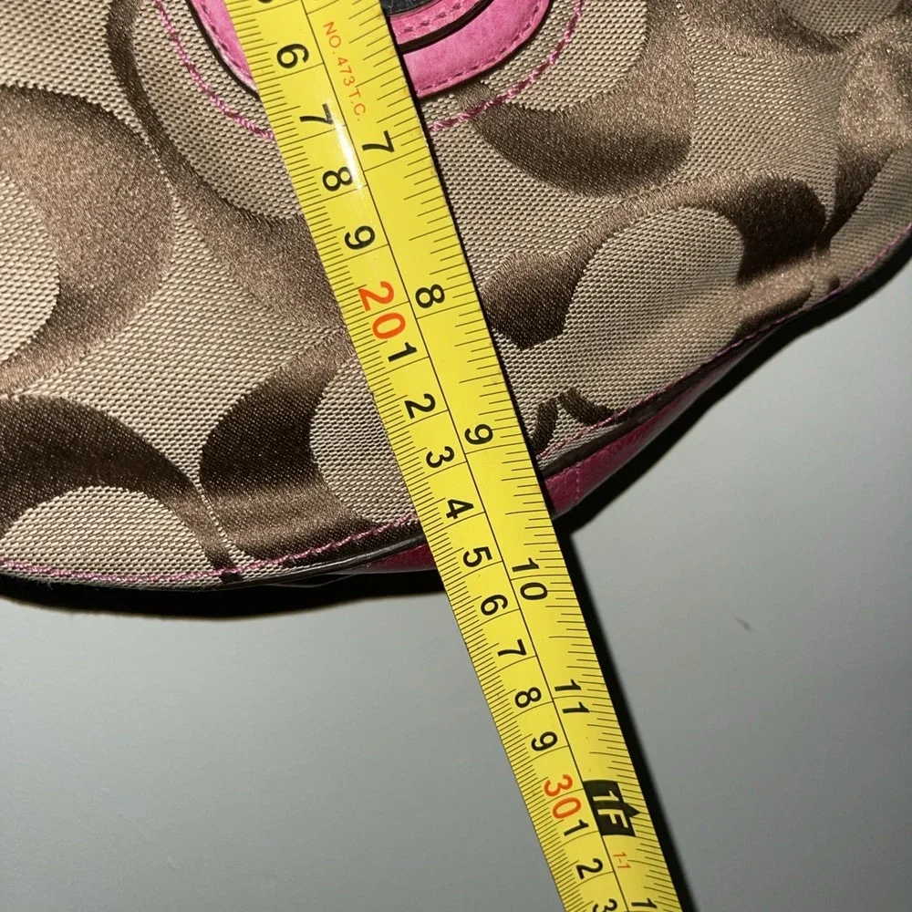 Coach Willis 70th Anniversary Brown Signature With Pink Leather Top Handle 19034 - Picture 8 of 15